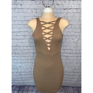 Tan Bodycon Mini Dress